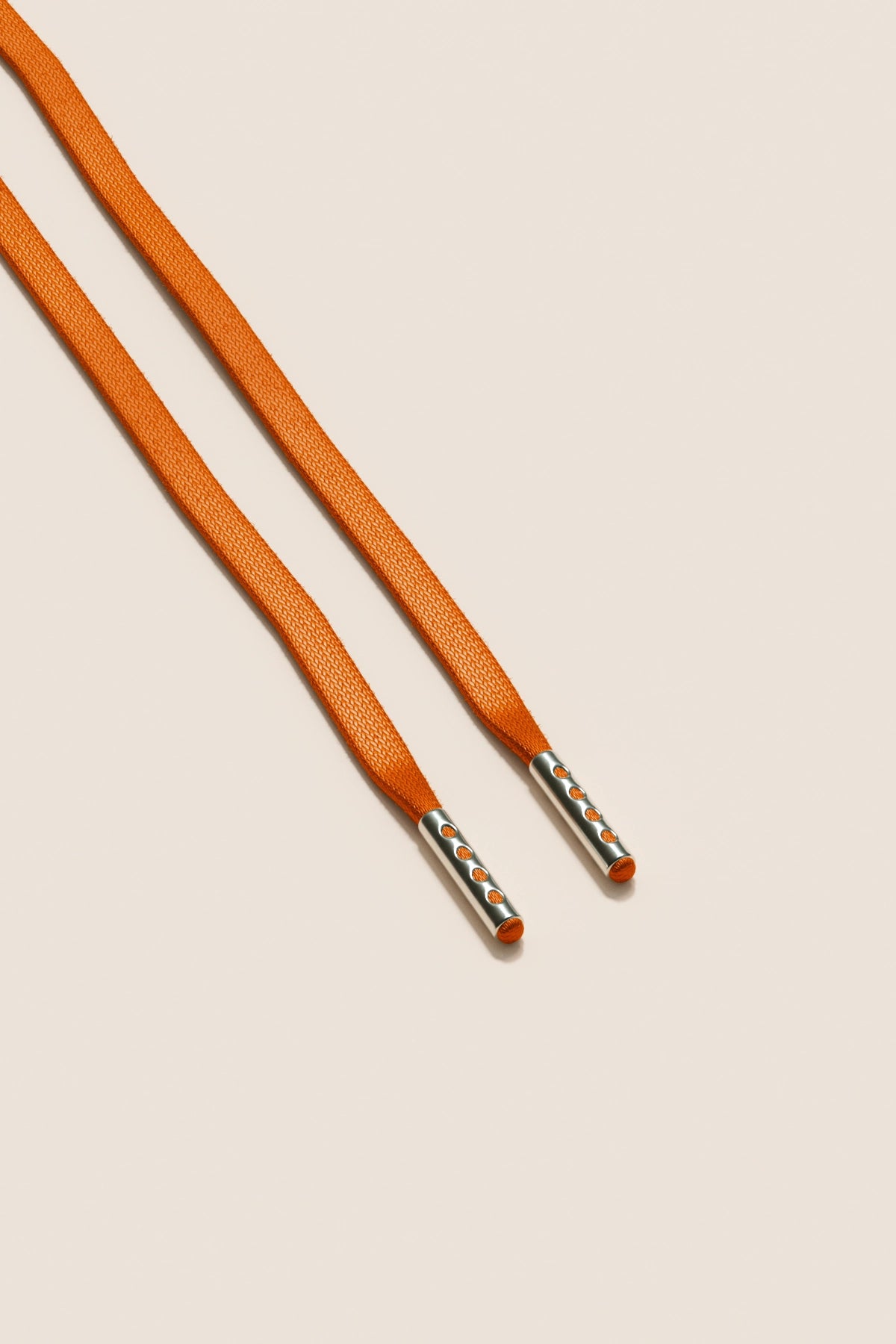 Senkels Orange 3mm Flat Waxed Shoelaces with Nickel Aglets