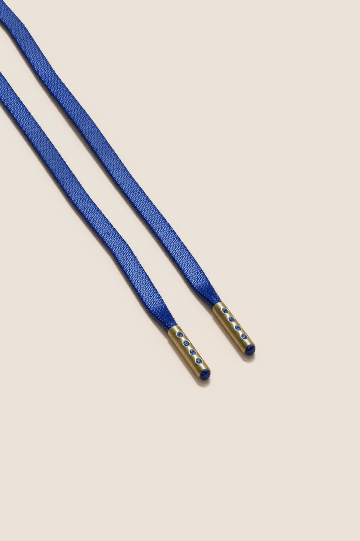 Senkels Sapphire Blue 3mm Flat Waxed Shoelaces with Brass Aglets
