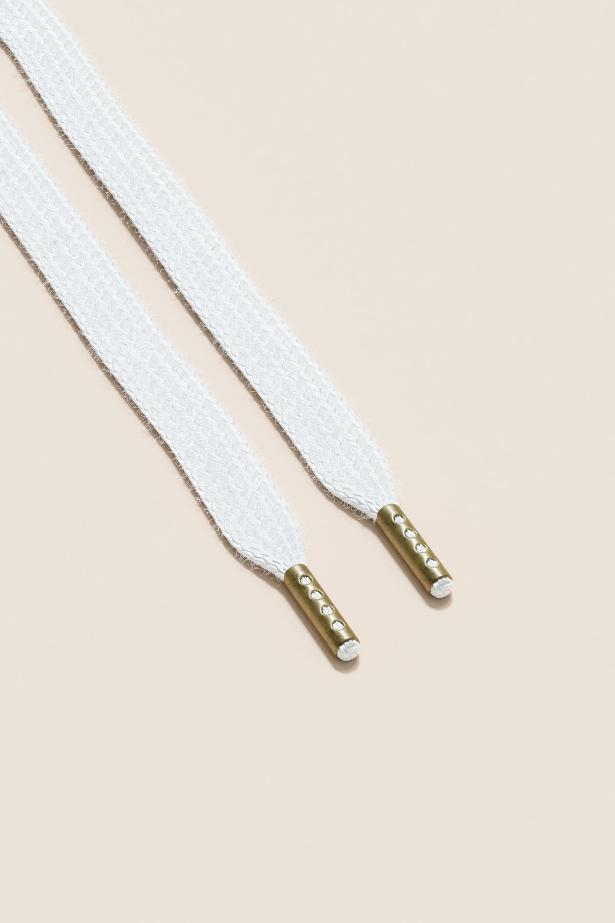 Senkels White Sneaker Shoelaces with Brass Aglets