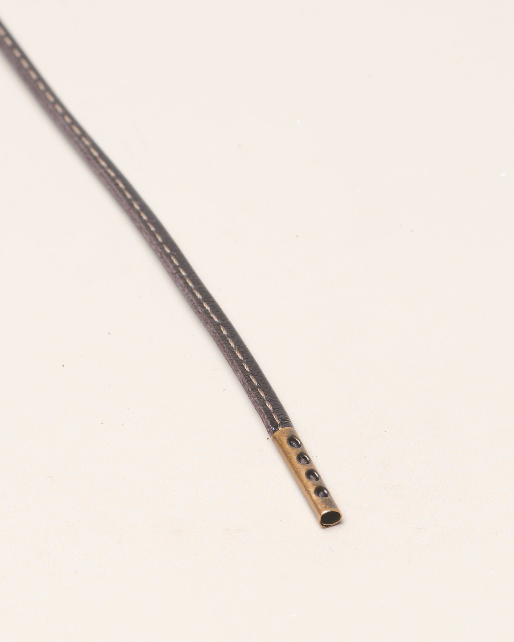 Dark Brown - 4mm Stitched Leather Shoelaces