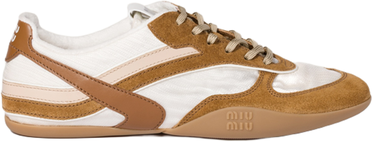 Miu Miu Gymnasium Technical Fabric And Suede Sneakers