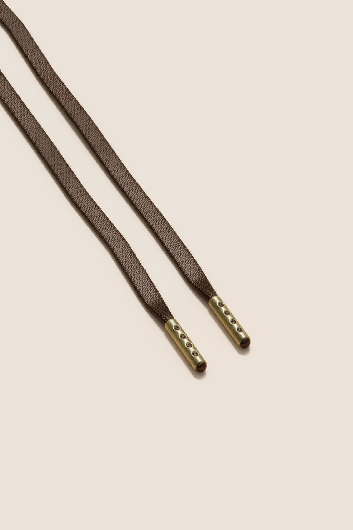 Senkels Chocolate Brown 3mm Flat Waxed Shoelaces with Brass Aglets