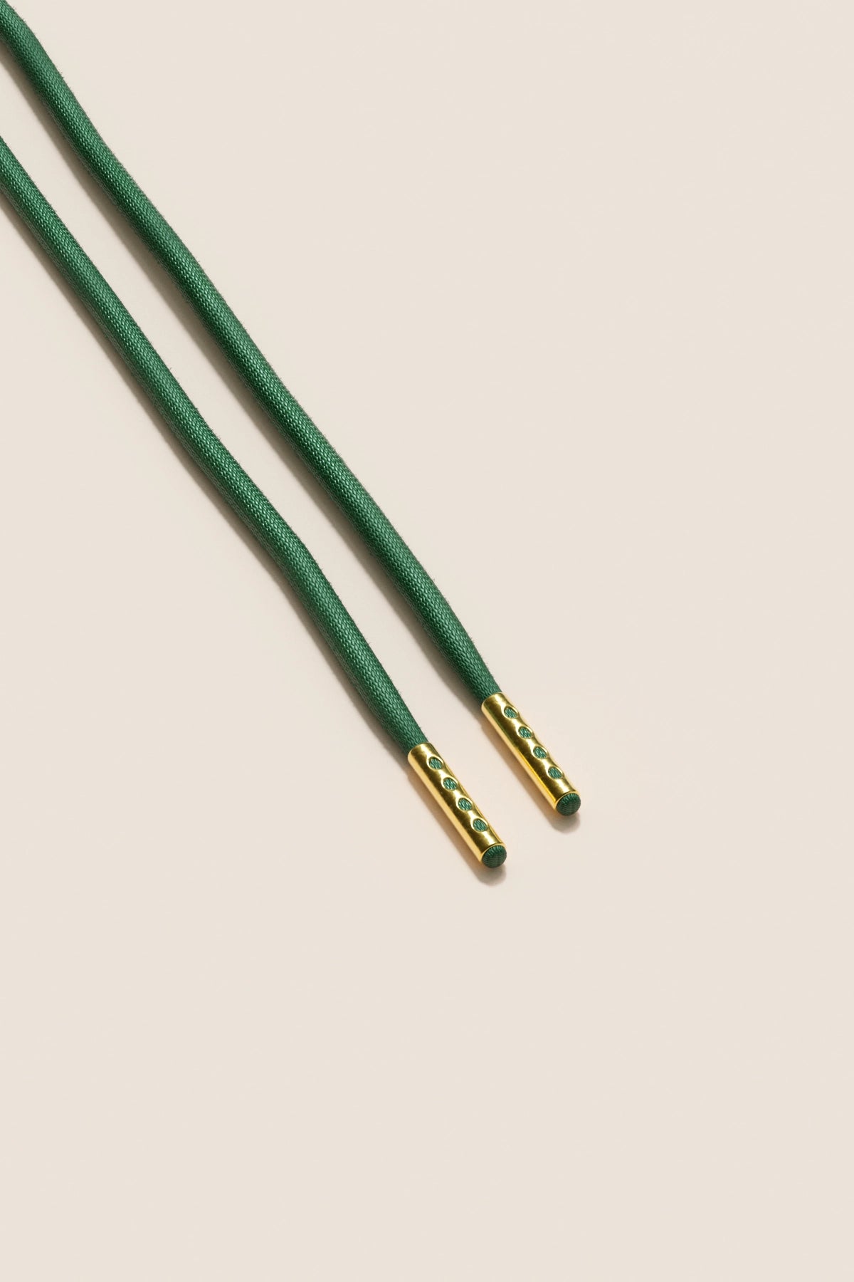 Senkels Hunter Green 4mm Round Waxed Shoelaces with Gold Aglets