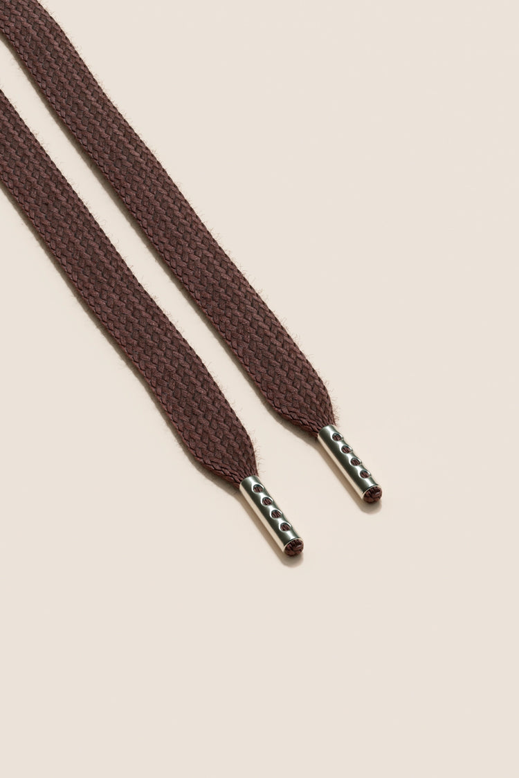 Senkels Medium Brown Sneaker Shoelaces with Nickel Aglets
