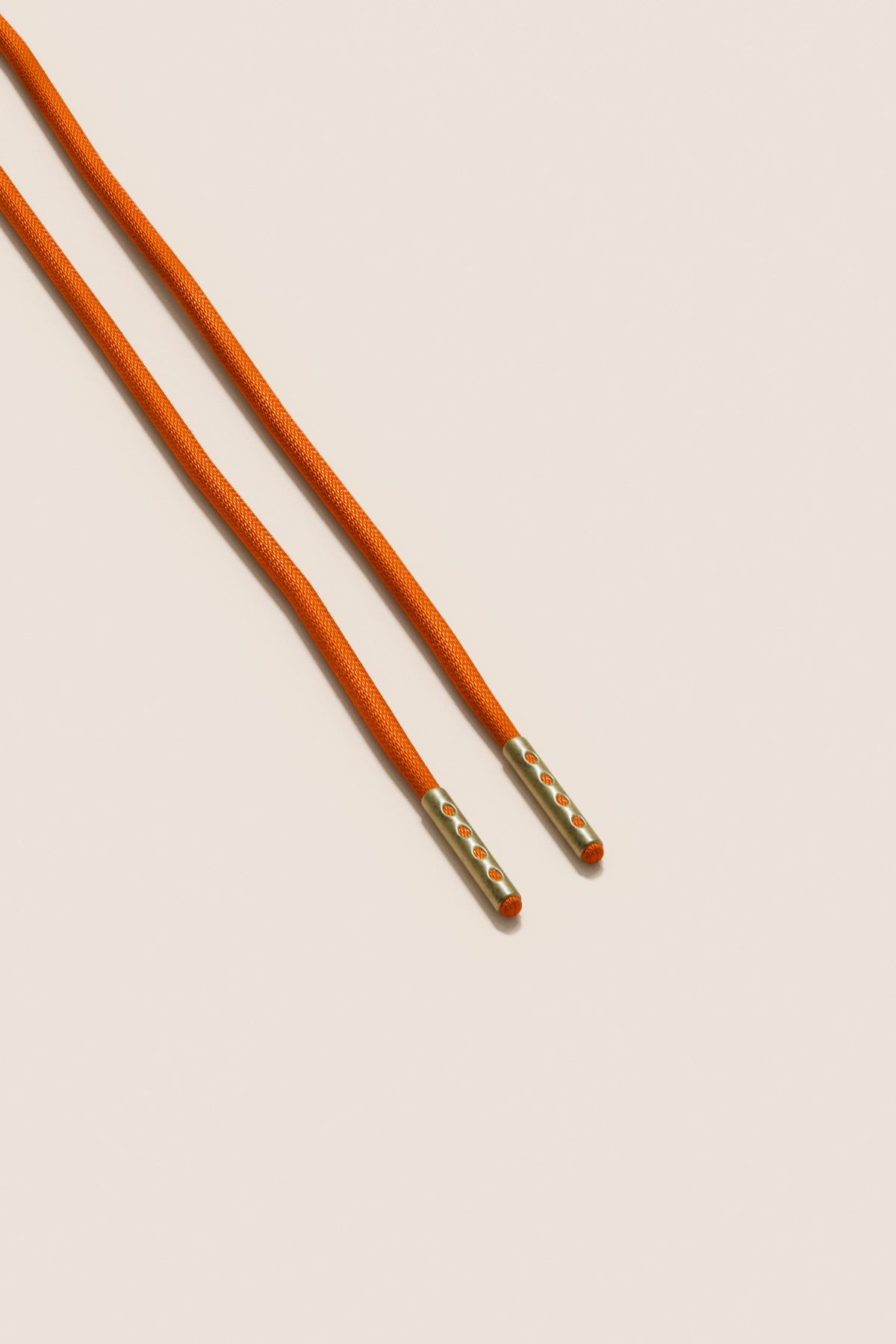 Senkels Orange 2.5mm Round Waxed Shoelaces with Brass Aglets