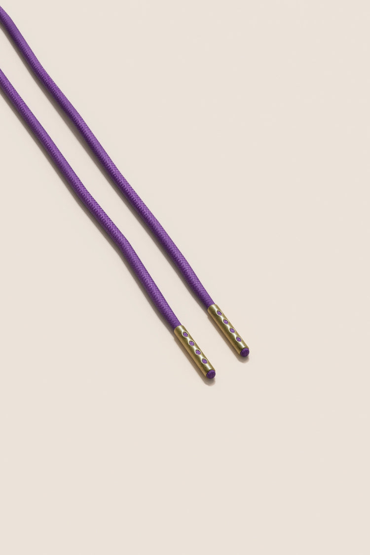 Senkels Purple 2.5mm Round Waxed Shoelaces with Brass Aglets