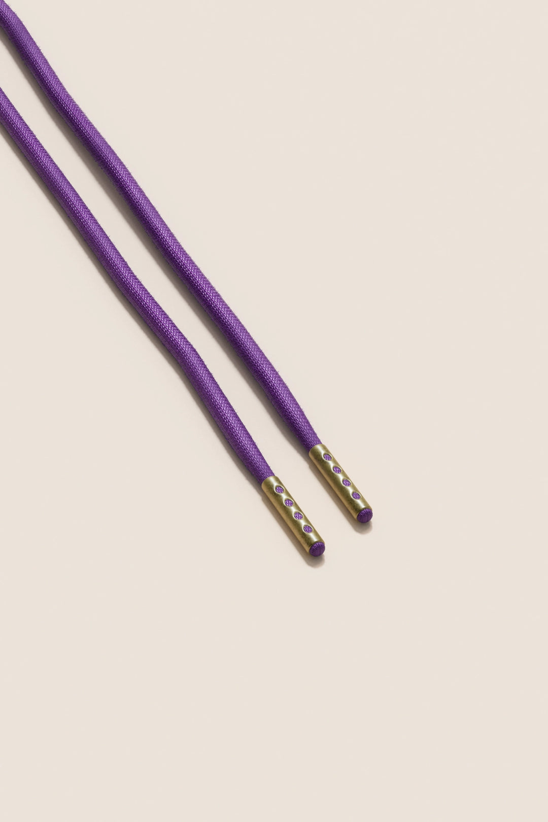 Senkels Purple 4mm Round Waxed Shoelaces with Brass Aglets