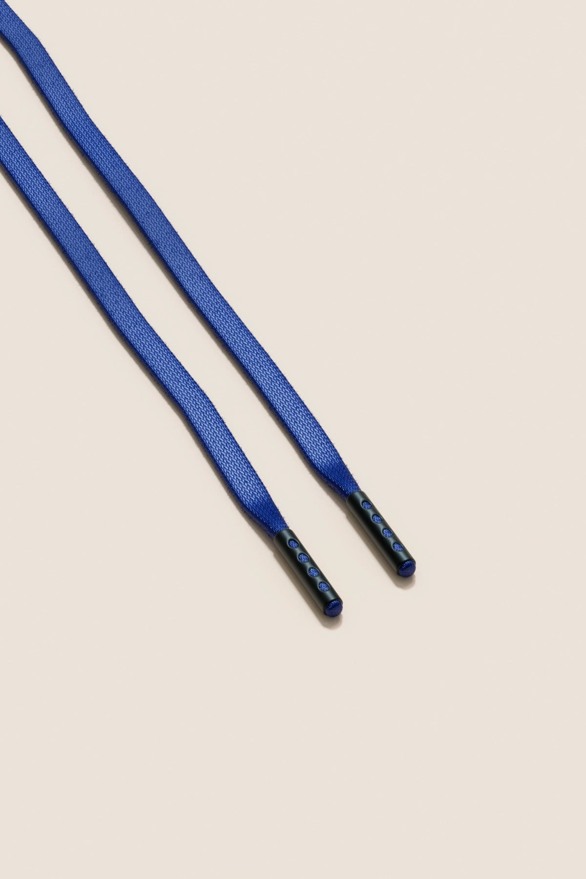 Senkels Sapphire Blue 3mm Flat Waxed Shoelaces with Black Matte Aglets