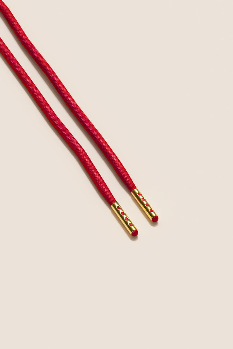 Senkels Testarossa 4mm Round Waxed Shoelaces with Gold Aglets