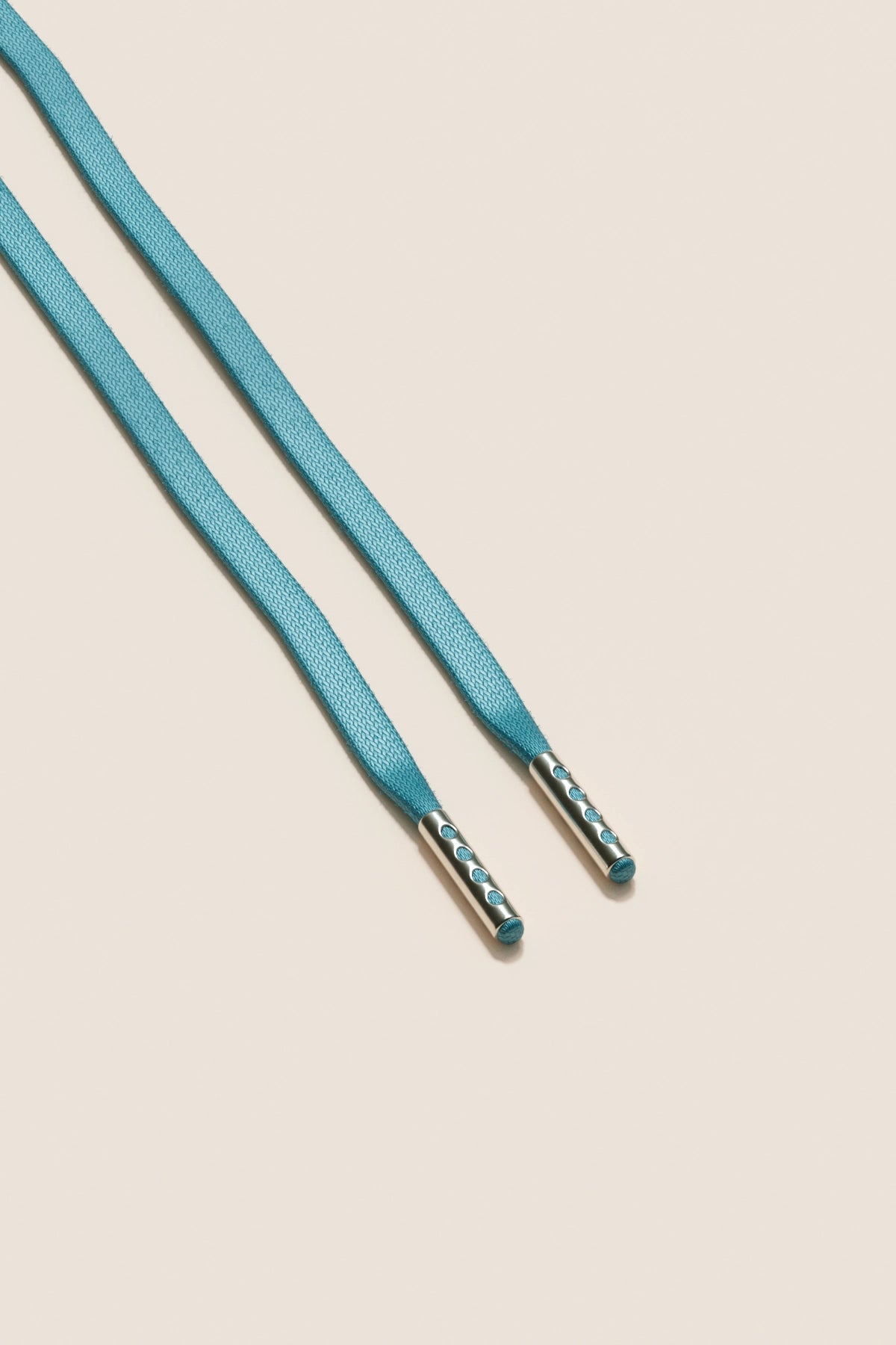 Senkels Turquoise 3mm Flat Waxed Shoelaces with Nickel Aglets