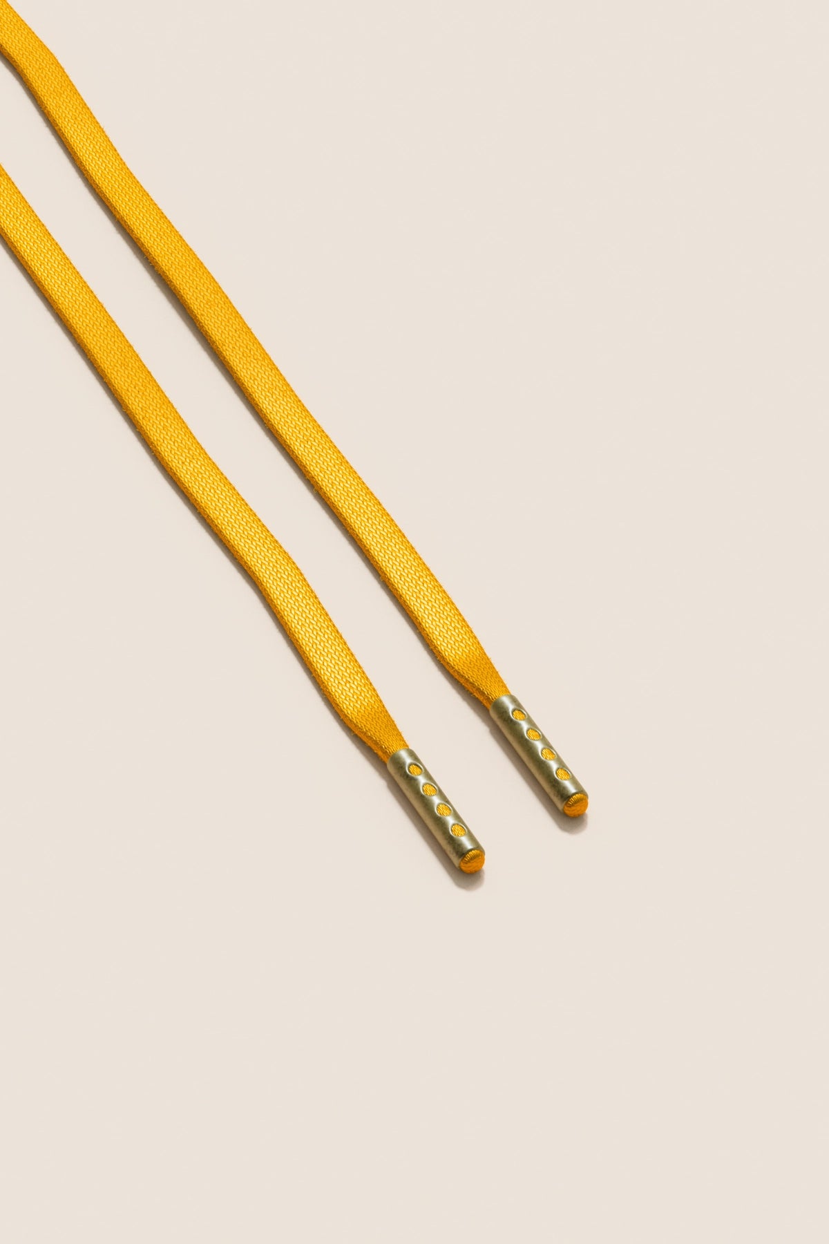 Senkels Yellow 3mm Flat Waxed Shoelaces with Brass Aglets