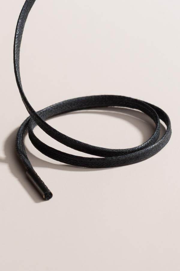 Black - 3mm Flat Waxed Shoelaces