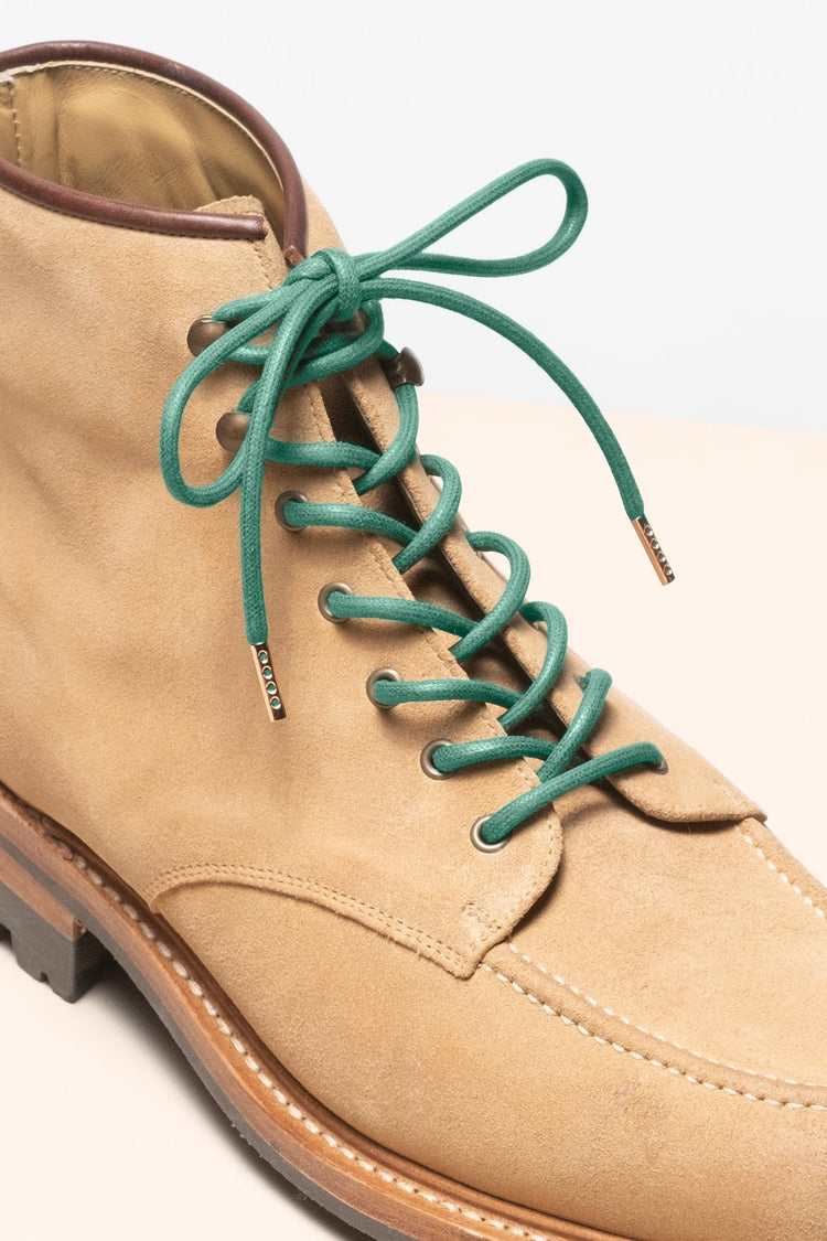 Hunter Green - 4mm round waxed shoelaces for boots and shoes made from 100% organic cotton - Senkels