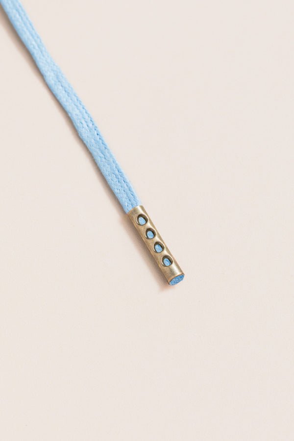 Light Blue - 4mm round waxed shoelaces for boots and shoes made from 100% organic cotton - Senkels