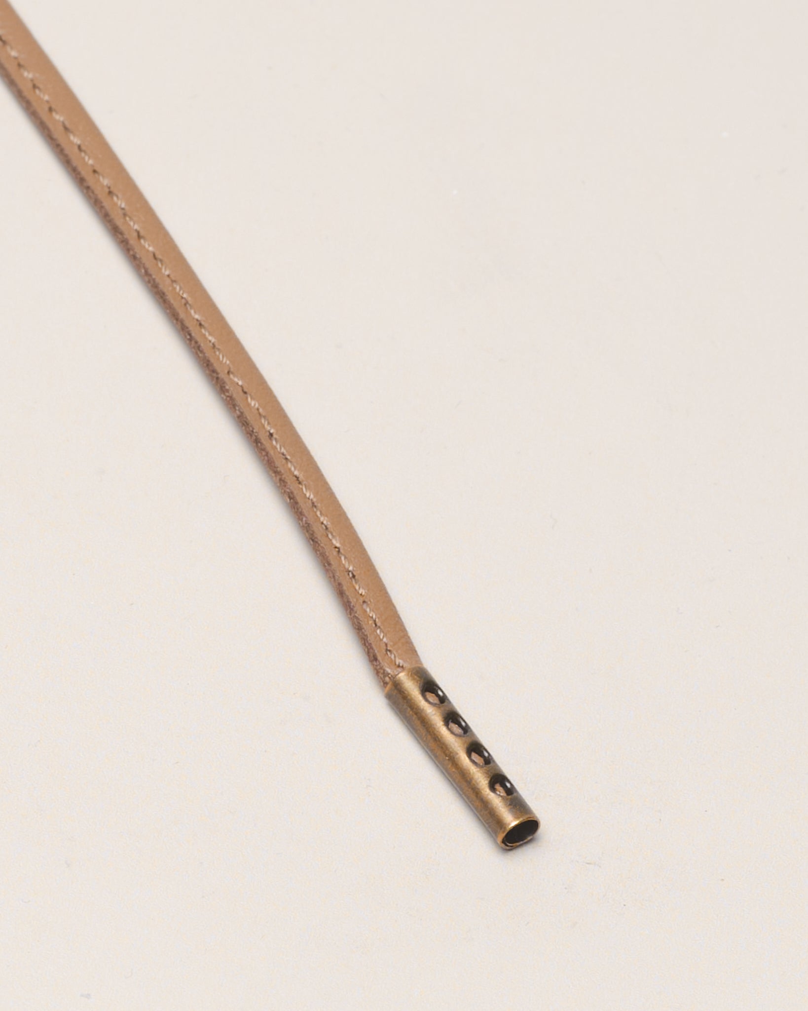 Saddle Brown - 4mm Stitched Leather Shoelaces